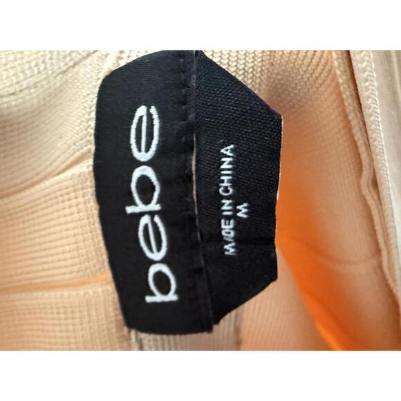 NWT Bebe Women's Beige Bandage Cocktail Dress Size S - Picture 4 of 9